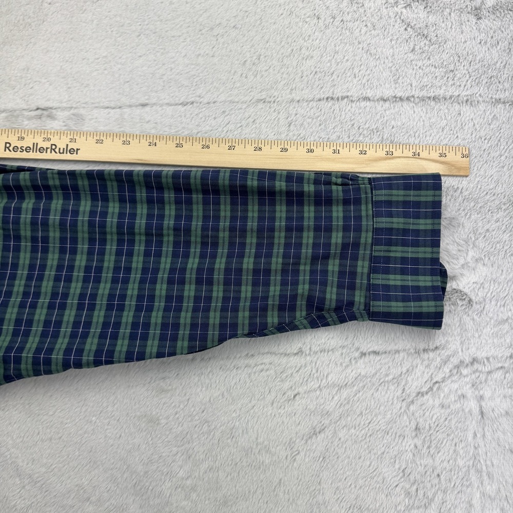 Brooks Brothers Shirt Mens 2XL Blue Green Plaid Non Iron Stretch Button Down - Picture 6 of 7